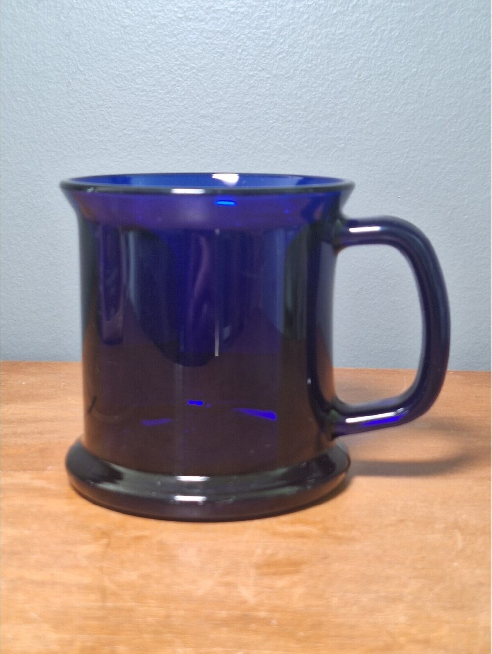vintage cobalt blue glass coffee mug